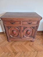 Antiek eiken dressoir met uitschuifbaar blad - 110x65x98cm, Huis en Inrichting, Kasten | Dressoirs, Ophalen, Gebruikt, 100 tot 150 cm