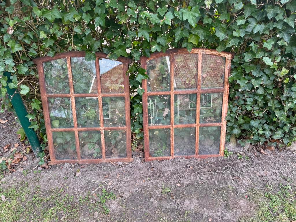 Gietijzeren stalramen, Doe-het-zelf en Verbouw, Glas en Ramen, Ophalen, Zo goed als nieuw, Gevelraam of Ruit, Minder dan 80 cm