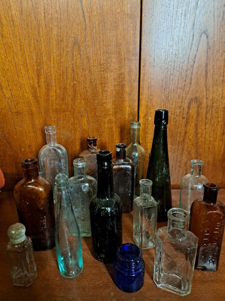antiek glas apotheek fles, Ophalen of Verzenden, Overige typen