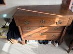 Antieke houten ladekast commode met messing beslag, Antiek en Kunst, Ophalen