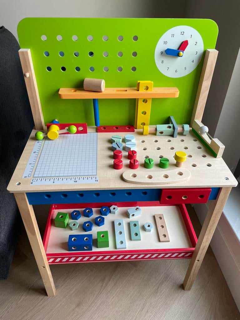 Houten kinder werkbank, Ophalen, Zo goed als nieuw
