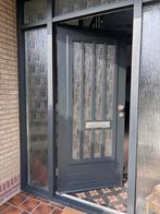 Hardhouten buitendeur met glas, Ophalen, Gebruikt, 80 tot 100 cm, Buitendeur