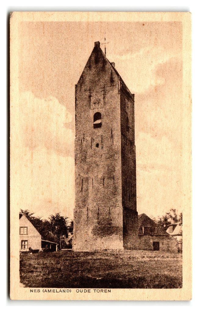 Nes, Ameland. Oude Toren, Verzenden, 1940 tot 1960, Ongelopen, Waddeneilanden