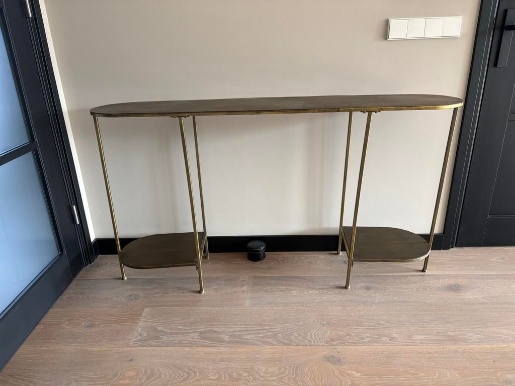 Bronzen sidetable, Huis en Inrichting, Tafels | Sidetables, Ophalen, Gebruikt, 100 tot 150 cm, Metaal