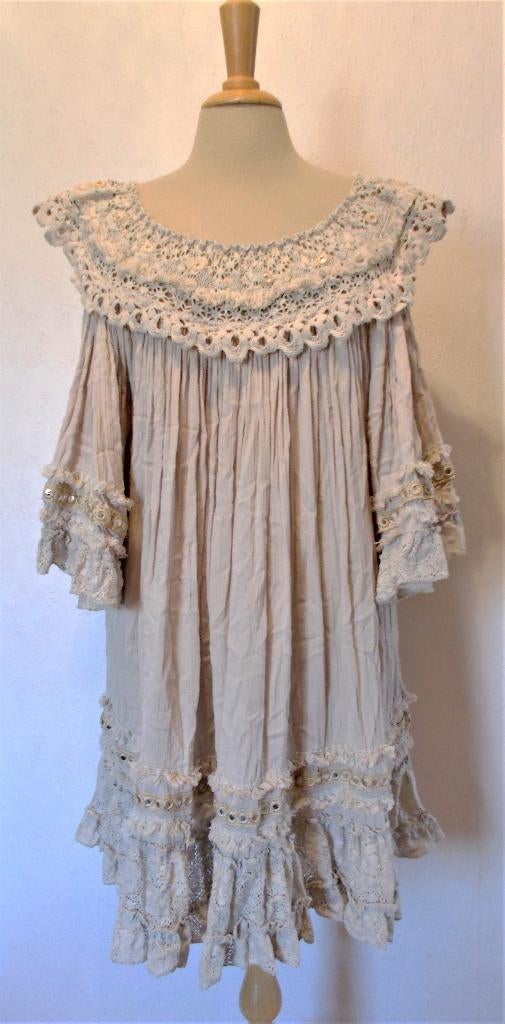 Bohemian/Ibiza jurkje/tuniek van Always the Sun ! L, Bruin, Verzenden, Maat 42/44 (L), Zo goed als nieuw