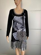 e825 Merk: 2026 maat S=36 fijn-gebreid jurk jurkje zwart, Zwart, Ophalen of Verzenden, Zo goed als nieuw, Knielengte