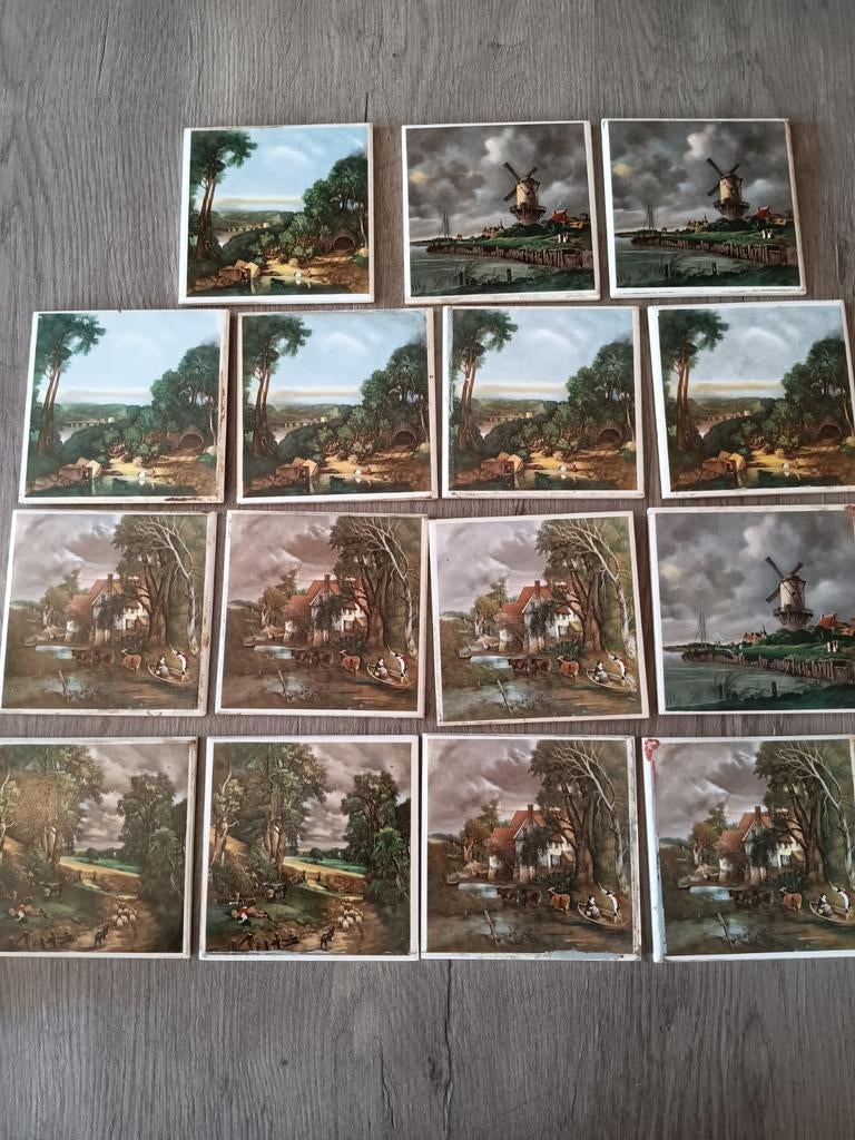 18 oude tegeltjes, Ophalen of Verzenden