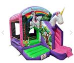 Unicorn springkussen met glijbaan te huur - huren, Ophalen, Zo goed als nieuw, Overige