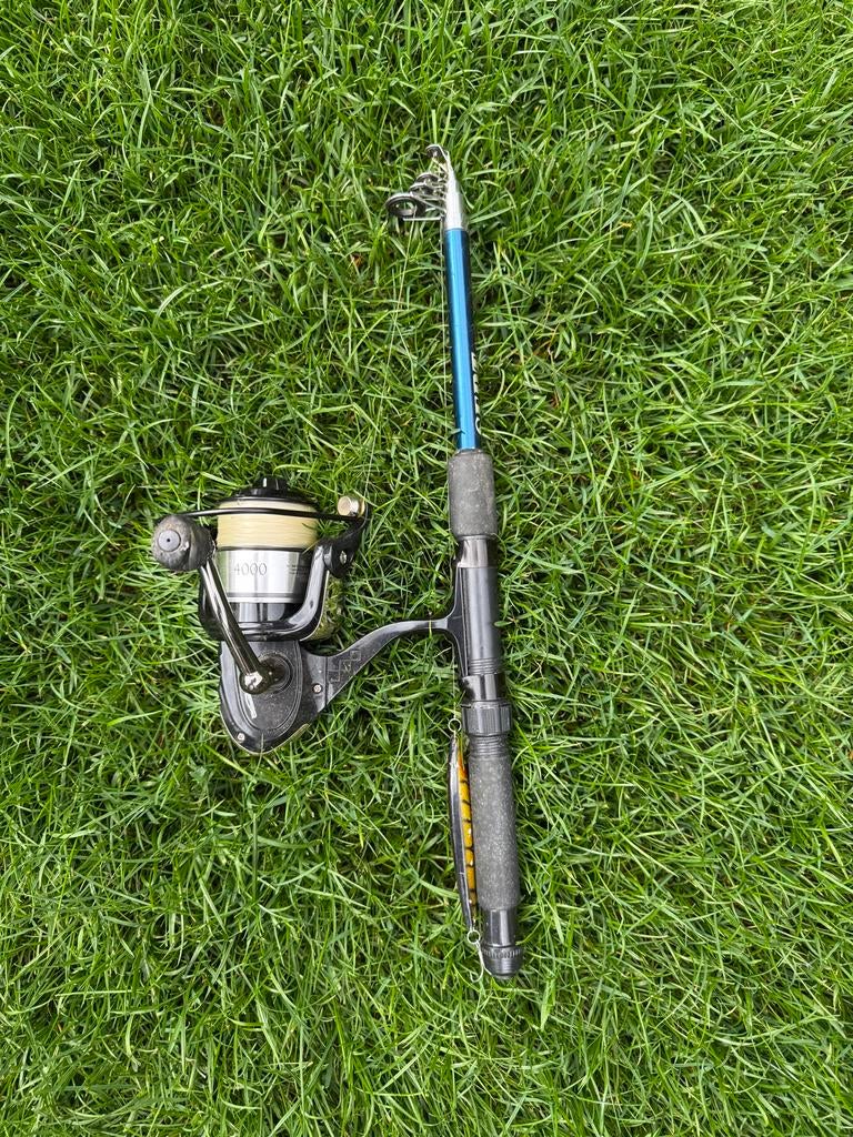 visuitrusting: hengel met molen + extras, Ophalen, Gebruikt, Complete hengel