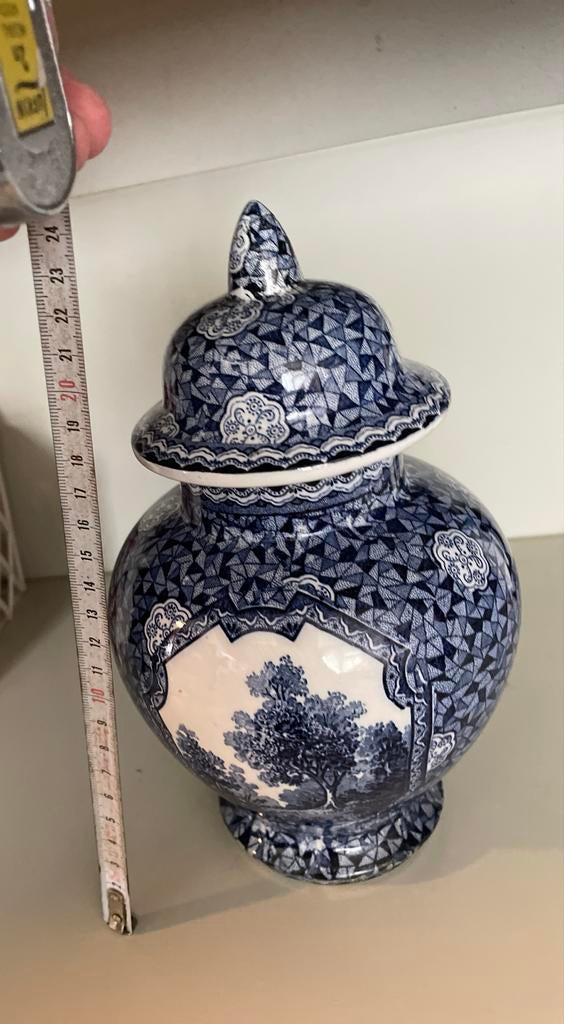 Prachtige Villeroy & Boch Vaas met Deksel - Blauw/Wit, Ophalen of Verzenden