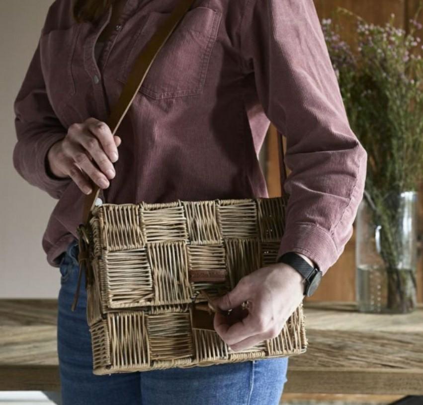 Riviera maison rustic rattan block weave handbag 50%, Ophalen, Nieuw