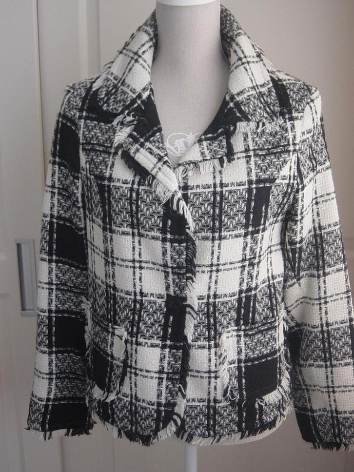 Jasje Zwart/Wit geruit maat 40 van ZAZA, Kleding | Dames, Jasjes, Kostuums en Pakken, Zo goed als nieuw, Jasje, Maat 38/40 (M)
