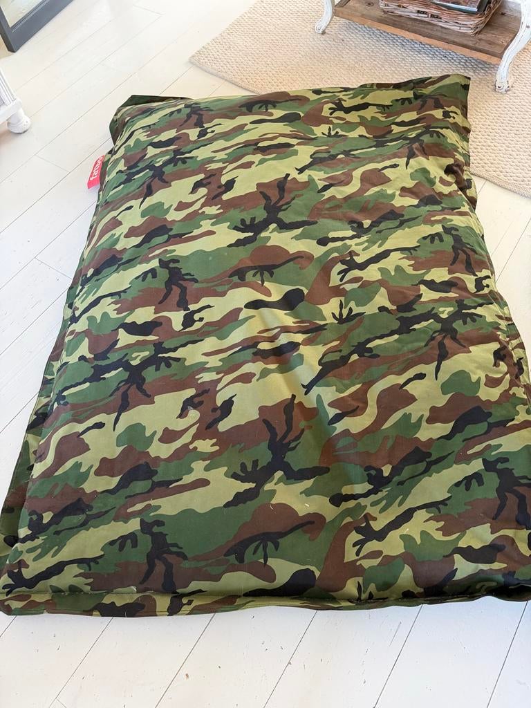 FATBOY Zitzak Camouflage - Zo goed als nieuw (175x140cm), Huis en Inrichting, Zitzakken, Ophalen, Zo goed als nieuw, Groen, Zitzak