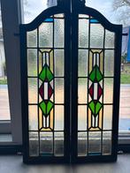 Prachtige glas in lood “luiken” met “sluiting”, Ophalen, Zo goed als nieuw, Glas in lood, Minder dan 80 cm