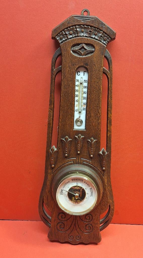 Thermometer barometer in jugendstil stijl, Antiek en Kunst, Ophalen of Verzenden