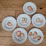 Set van 6 Sarreguemines barbotine fruit borden, Antiek en Kunst, Ophalen of Verzenden
