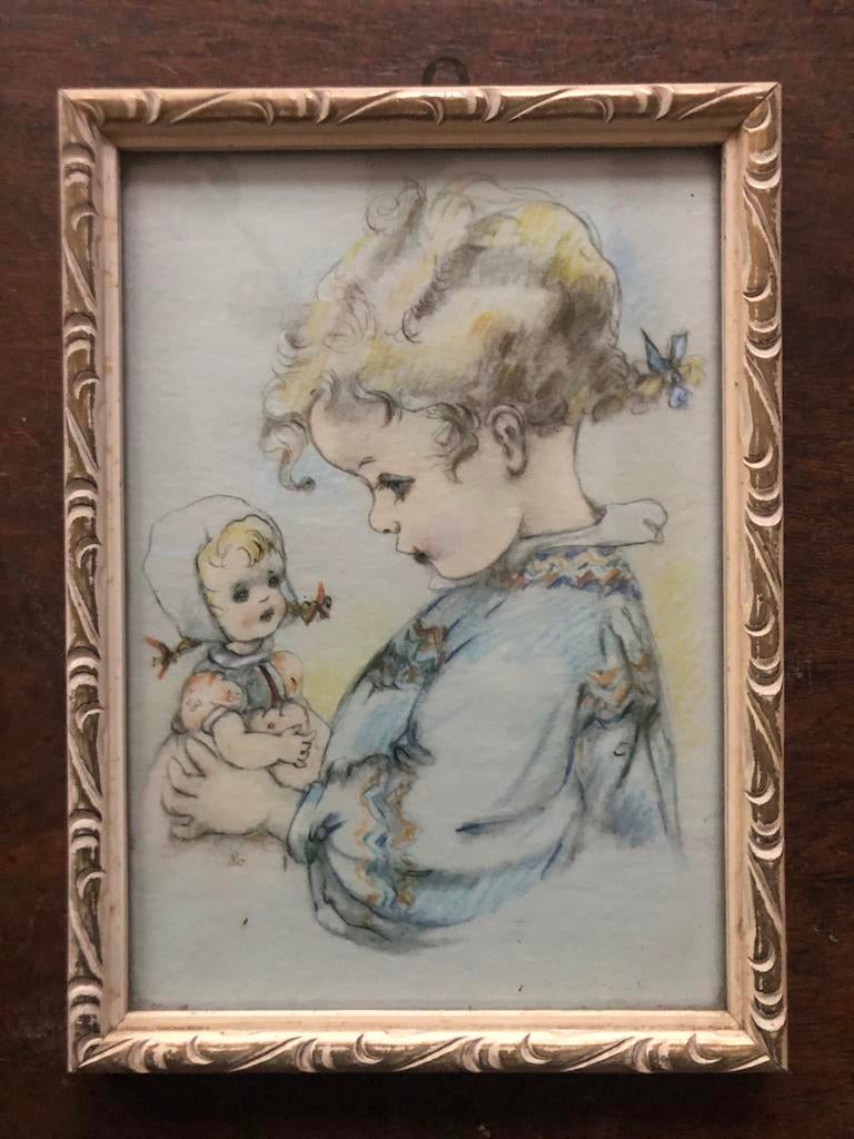 Vintage Kinderprent, Ophalen of Verzenden, Zo goed als nieuw, Voor 1940, Prent