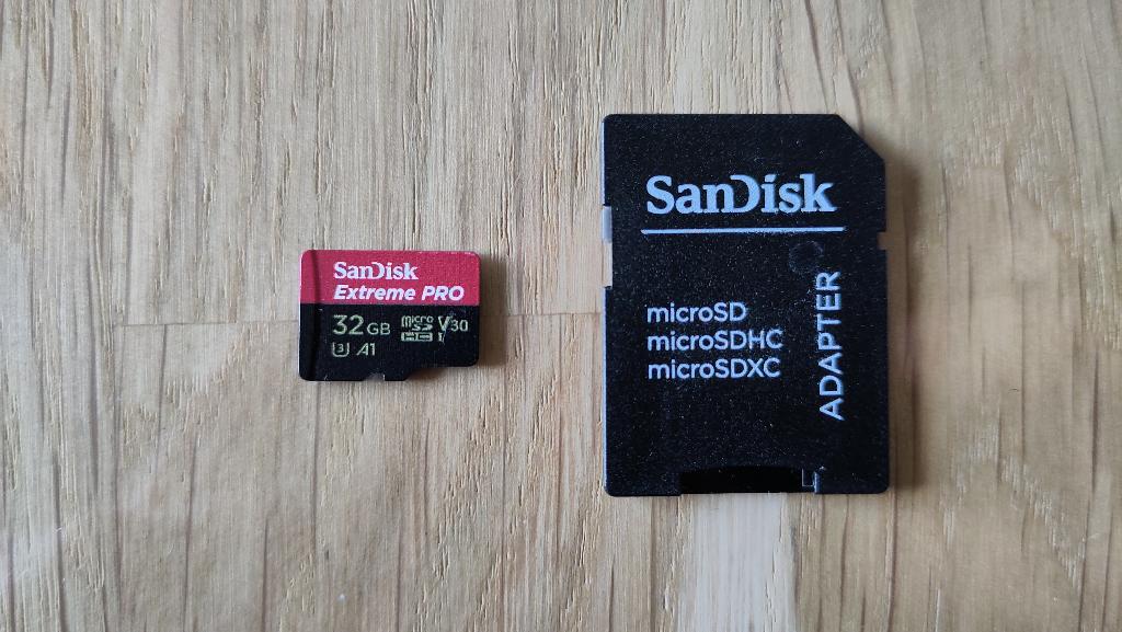 Sandisk Extreme Pro microSDHC 32GB UHS-I U3 A1 + SD Adapter, Gebruikt, 32 GB, Sandisk, Ophalen of Verzenden