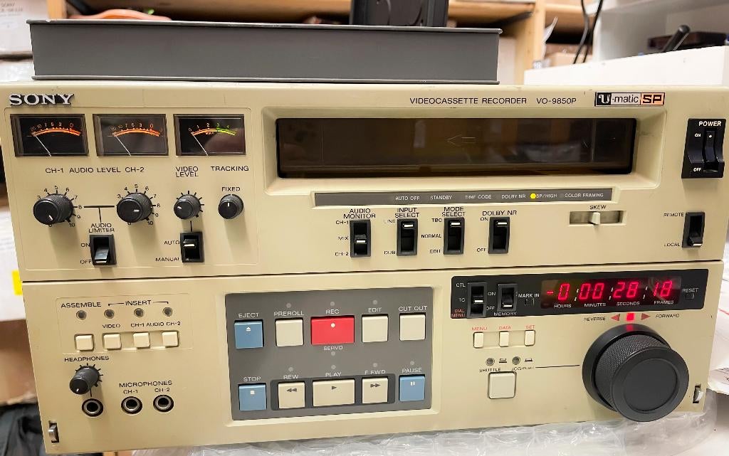 SONY V0-9850P Umatic video cassette recorder (werk perfect), Audio, Tv en Foto, Videospelers, N, Overige typen, Ophalen of Verzenden