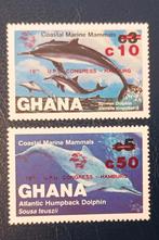 Ghana 2 pzs met overprint op pzs 1983 mammals MNH, Verzenden, Overige landen, Postfris