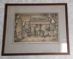 Jan Strube Litho - Boeren Interieur ca. 1900, Antiek en Kunst, Ophalen