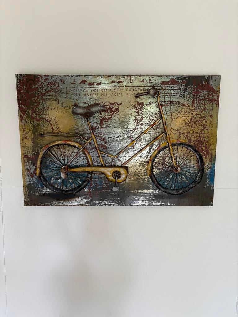 Art deco metalen fiets schilderij goedkoop, Ophalen