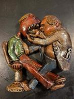 Wandbeeldje van een tandarts met zijn patiënt, Ophalen of Verzenden, Zo goed als nieuw, Mens