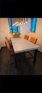 Henders and Hazel eettafel beton cire met stalen onderstel, Ophalen, Rechthoekig, 200 cm of meer, 50 tot 100 cm