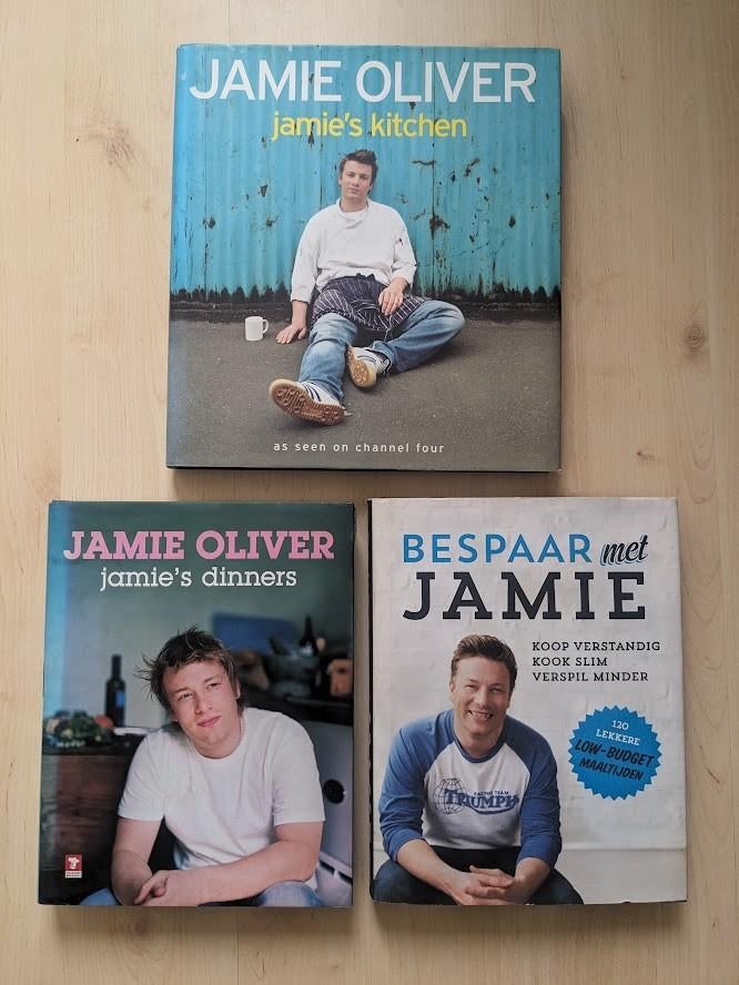 set kookboeken van Jamie Oliver, dinners, bespaar en kitchen, Boeken, Kookboeken, Ophalen of Verzenden, Zo goed als nieuw, Jamie Oliver