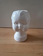 Bloempot baby face gezicht wit hoofd pot vintage retro, Ophalen of Verzenden, Zo goed als nieuw, Rond, Minder dan 25 cm