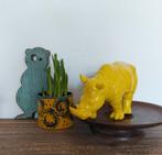 Knalgele design neushoorn, Ophalen of Verzenden