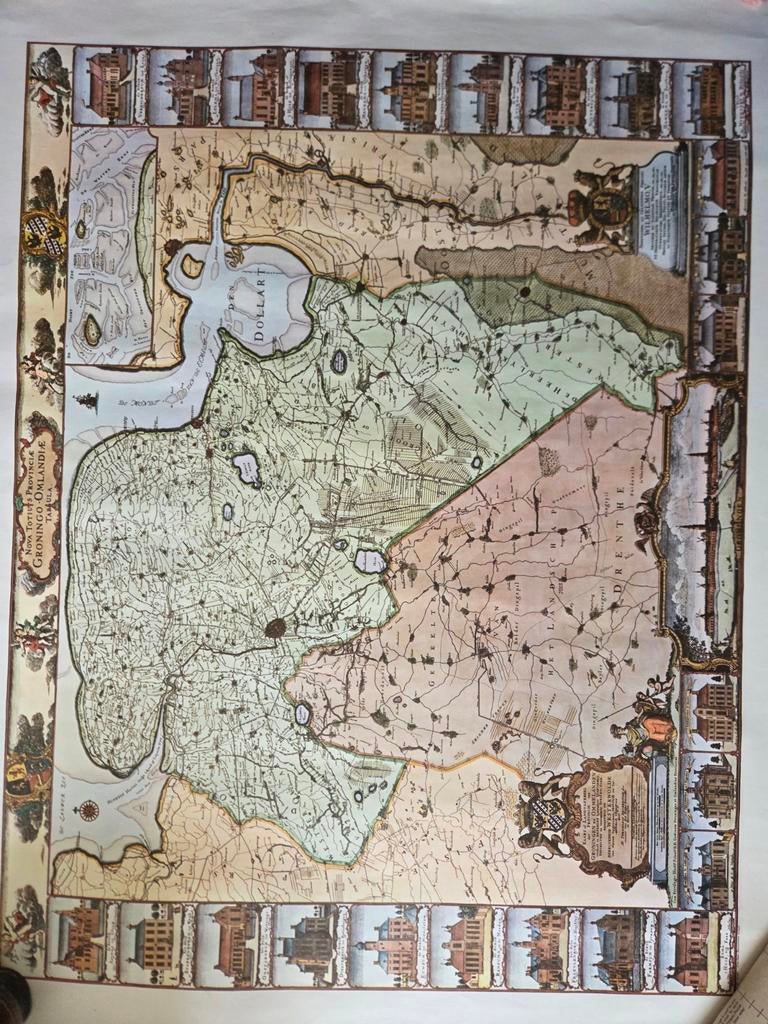 Oude Kaart Groningen en Ommelanden - Theodorus Beckeringh, Theodorus Beckeringh, Ophalen of Verzenden, 1800 tot 2000, Nederland