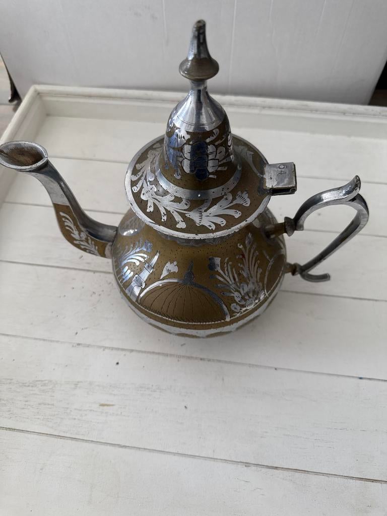 Vintage Marokkaanse theepot - Handgemaakt, Antiek en Kunst, Antiek | Woonaccessoires, Ophalen of Verzenden