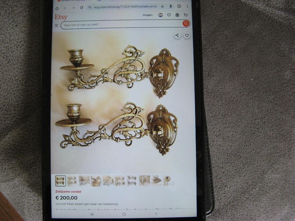 Swing Armen Messing Draaibare Muur Kandelaars Set, Antiek en Kunst, Ophalen of Verzenden, Brons