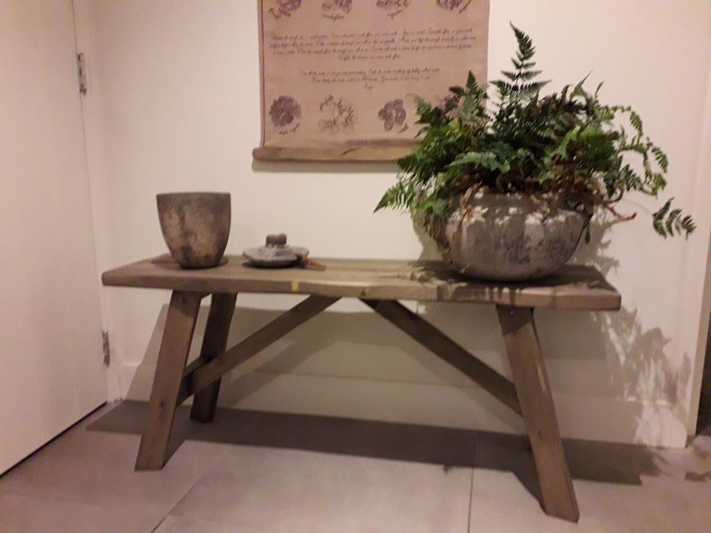 Prachtige houten bankje, Ophalen of Verzenden, Rechthoekig, Minder dan 50 cm