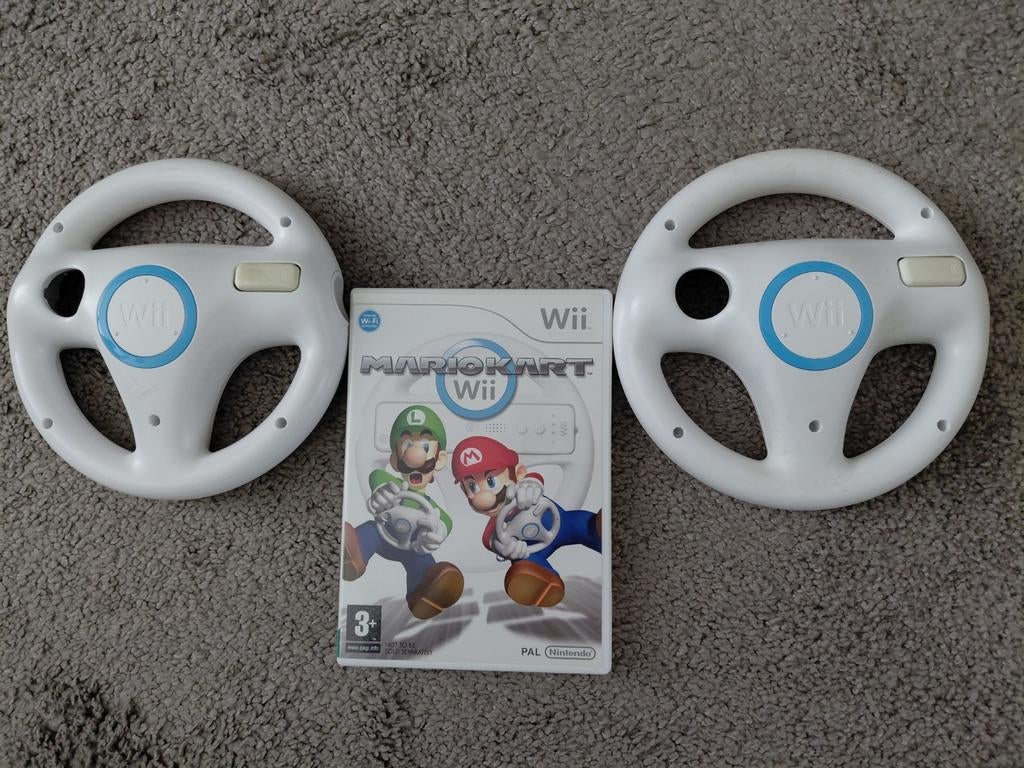 Mario Kart Wii ( Met 2 Stuurtjes ), Spelcomputers en Games, Racen en Vliegen, Ophalen of Verzenden, Zo goed als nieuw, 3 spelers of meer