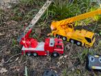 Dickie brandweerwagen en Liebherr kraan, Hobby en Vrije tijd, Ophalen of Verzenden, Gebruikt, Overige typen, Overige merken