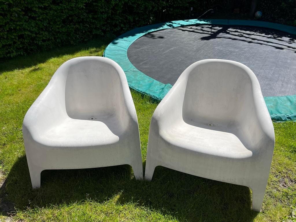 IKEA Skarpö Tuinstoel - Wit Kunststof, Tuin en Terras, Tuinstoelen, Ophalen, Gebruikt, Kunststof
