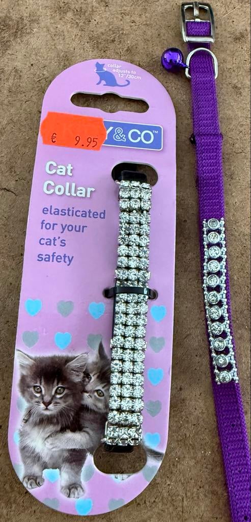 Katten bandje strass 2 x kat kitten nieuw ! Halsband, Ophalen of Verzenden, Nieuw