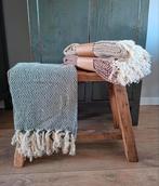 Plaid visgraat franjes creme beige of zwart of burgundy New, Ophalen of Verzenden, Nieuw