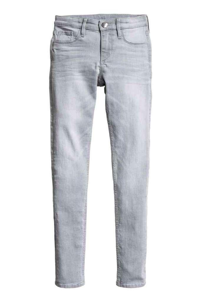 H&M meisjes jeans superstretch skinny fit lichtgrijs 164, Kinderen en Baby's, Kinderkleding | Maat 164, Broek, Meisje, H&M, Nieuw