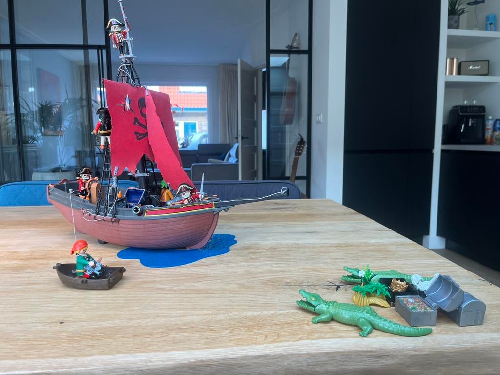 Playmobile piratenschip, Kinderen en Baby's, Speelgoed | Playmobil, Ophalen of Verzenden, Zo goed als nieuw, Complete set
