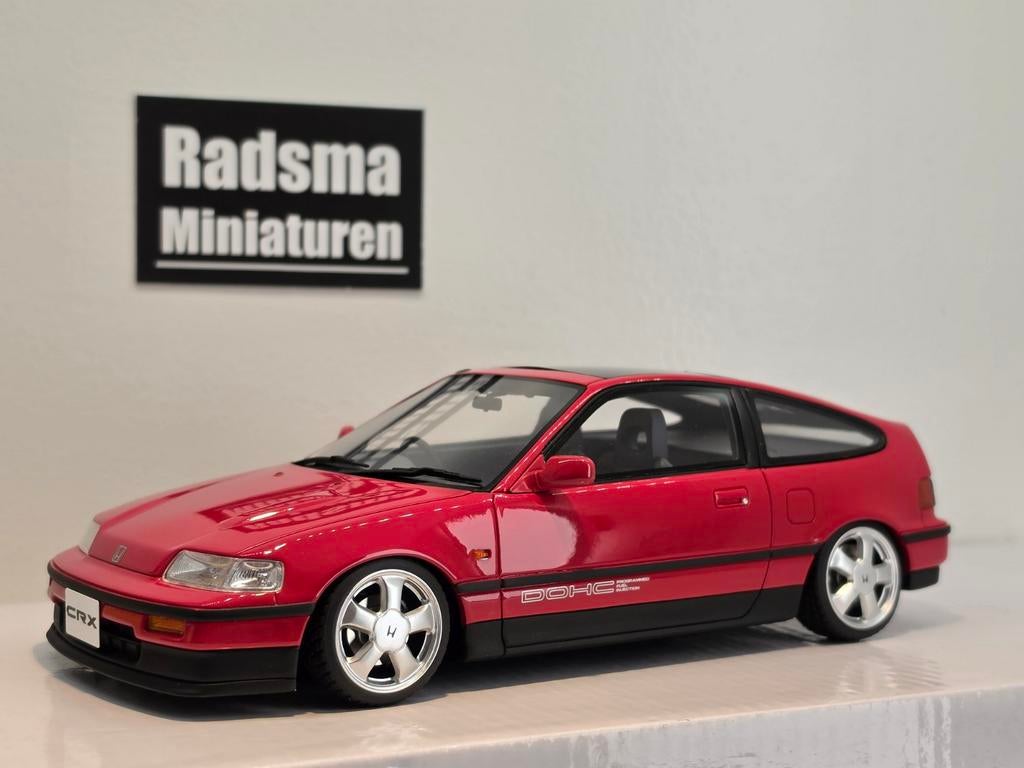 Honda CR-X - Verlaagd + VTi Velgen - Rood 1:18 Ottomobile, OttOMobile, Auto, Custom made by Radsma, Ophalen of Verzenden