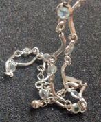 Mkm design zilverkleurige ketting met geslepen kwarts strass, Ophalen of Verzenden, Zilver, Overige materialen