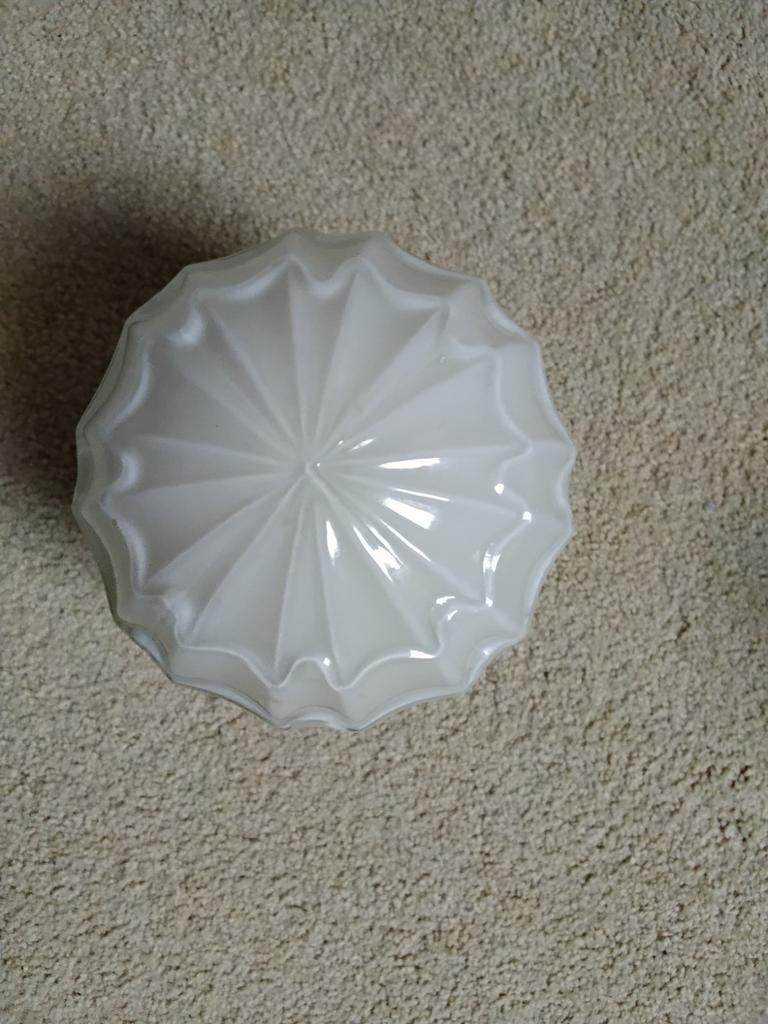 Oude plafondlamp jaren 50/60 lichtgroen, Ophalen, Glas