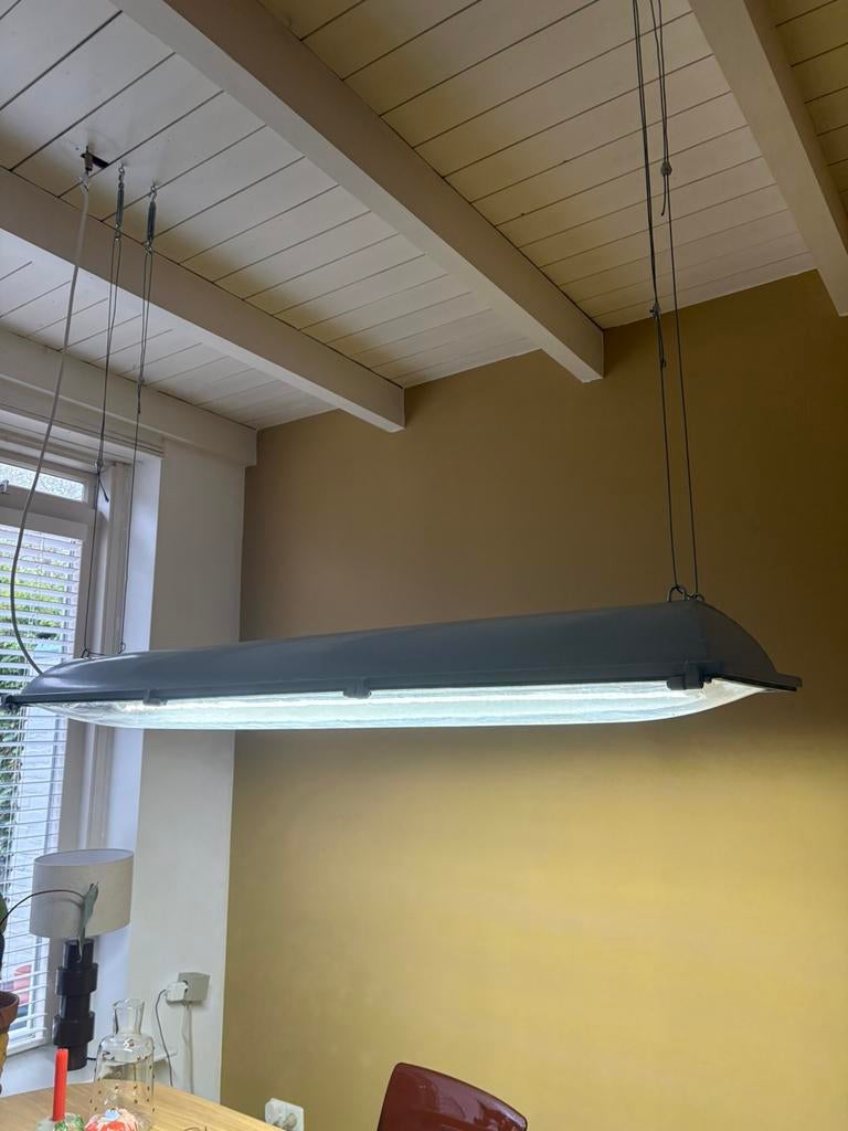 Industriële lamp!, Huis en Inrichting, Lampen | Hanglampen, Ophalen, Gebruikt, 75 cm of meer
