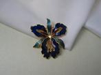 Broche orchidee bloem emaille, Verzenden, Zo goed als nieuw, Overige materialen