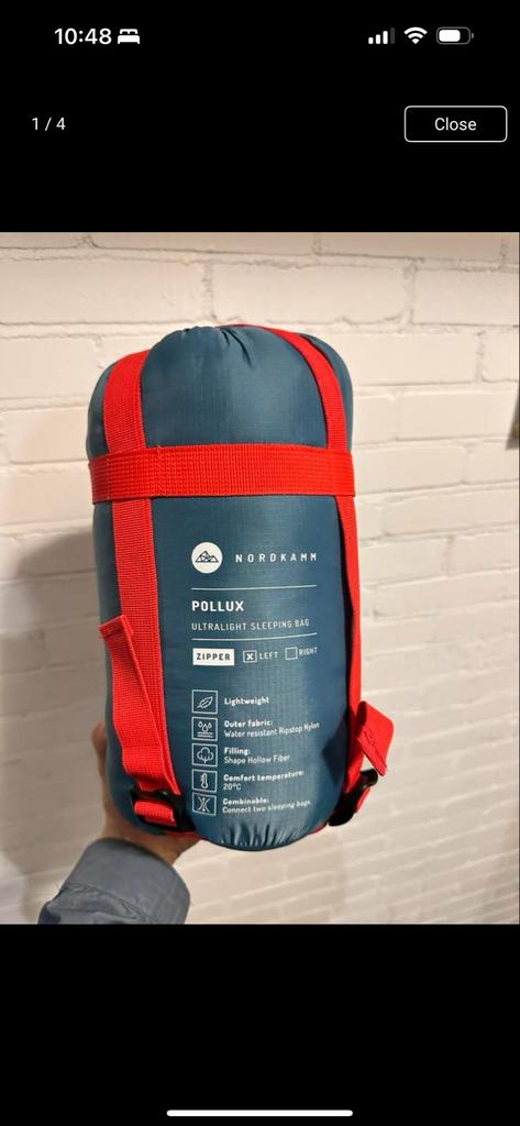 Nordkamm Pollux ultralichte slaapzak, Caravans en Kamperen, Ophalen of Verzenden, Zo goed als nieuw