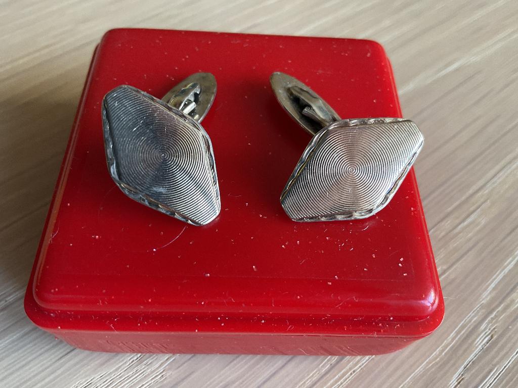 Vintage Zilveren Manchet knopen, Sieraden, Tassen en Uiterlijk, Manchetknopen, Ophalen of Verzenden, Gebruikt, Zilver