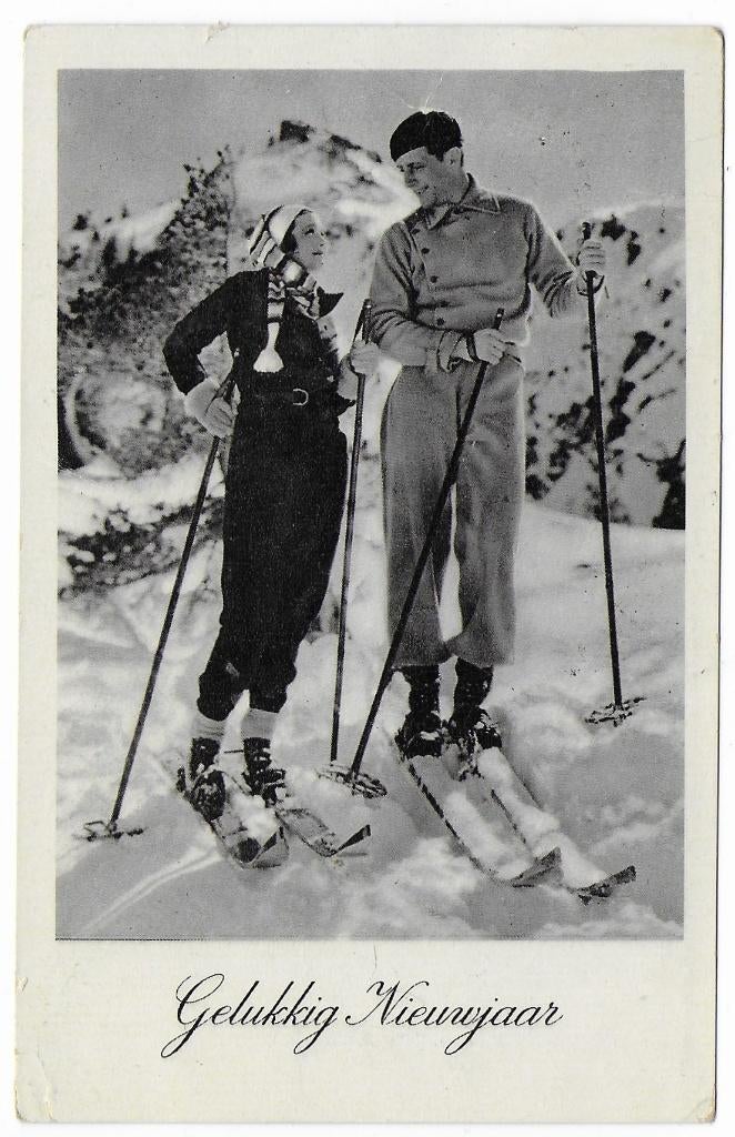 Gelukkig Nieuwjaar Ansichtkaart Uit 1940 (B6656), Verzamelen, Ansichtkaarten | Themakaarten, Ophalen of Verzenden, 1940 tot 1960